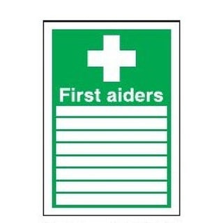 First Aiders Sign With 8 Spaces