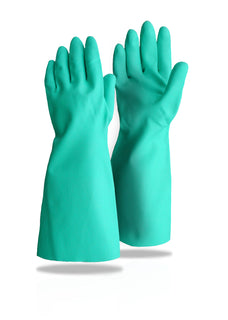 Premium Flock Lined Nitrile Gauntlet Gloves